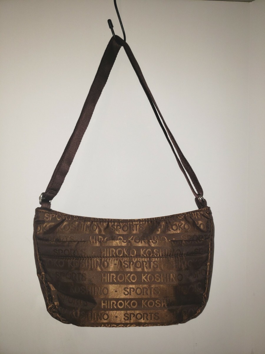 Hiroko Koshino Sports Japan Brown Logo Crossbody Shoulder Hiroko Koshino Sports Japan Brown Logo Crossbody Shoulder
