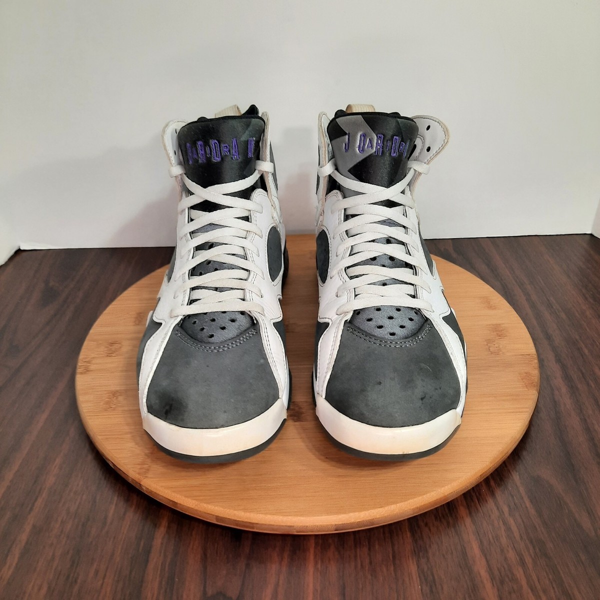 Men\'s Jordan 7 Retro Flint White/Flint Grey-Black-Varsity Purple size 8 men’s Men main image 2