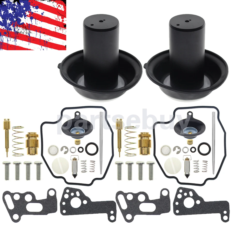 Carburetor Repair Carb Rebuild Kit & Plunger For yamaha VIRAGO 535 XV535 XV 535 - Image 3 of 4