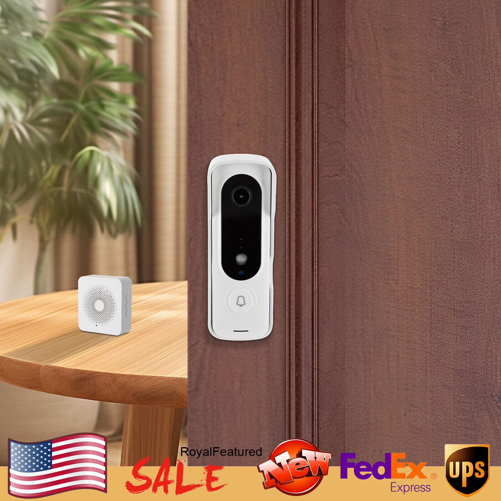 WiFi Ring Doorbell HD Security Camera Wireless Door Bell Security Camera-image
