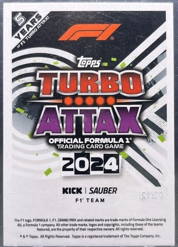 2024 Topps Turbo Attax Formula 1 F1 Valtteri Bottas Gladiator Red /12 #324 - Picture 2 of 2