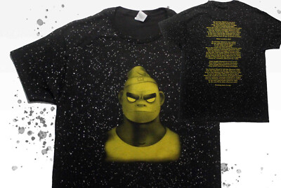 GORILLAZ RUSSEL HOBBS All Over Paint Splatter Cracker Island Lyric Band Shirt