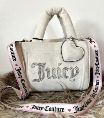 Juicy Couture Bag, Extra Spender Mini Tote Velvet Satchel - Ivory