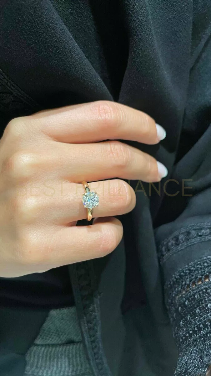 Single diamond shop ring gold band