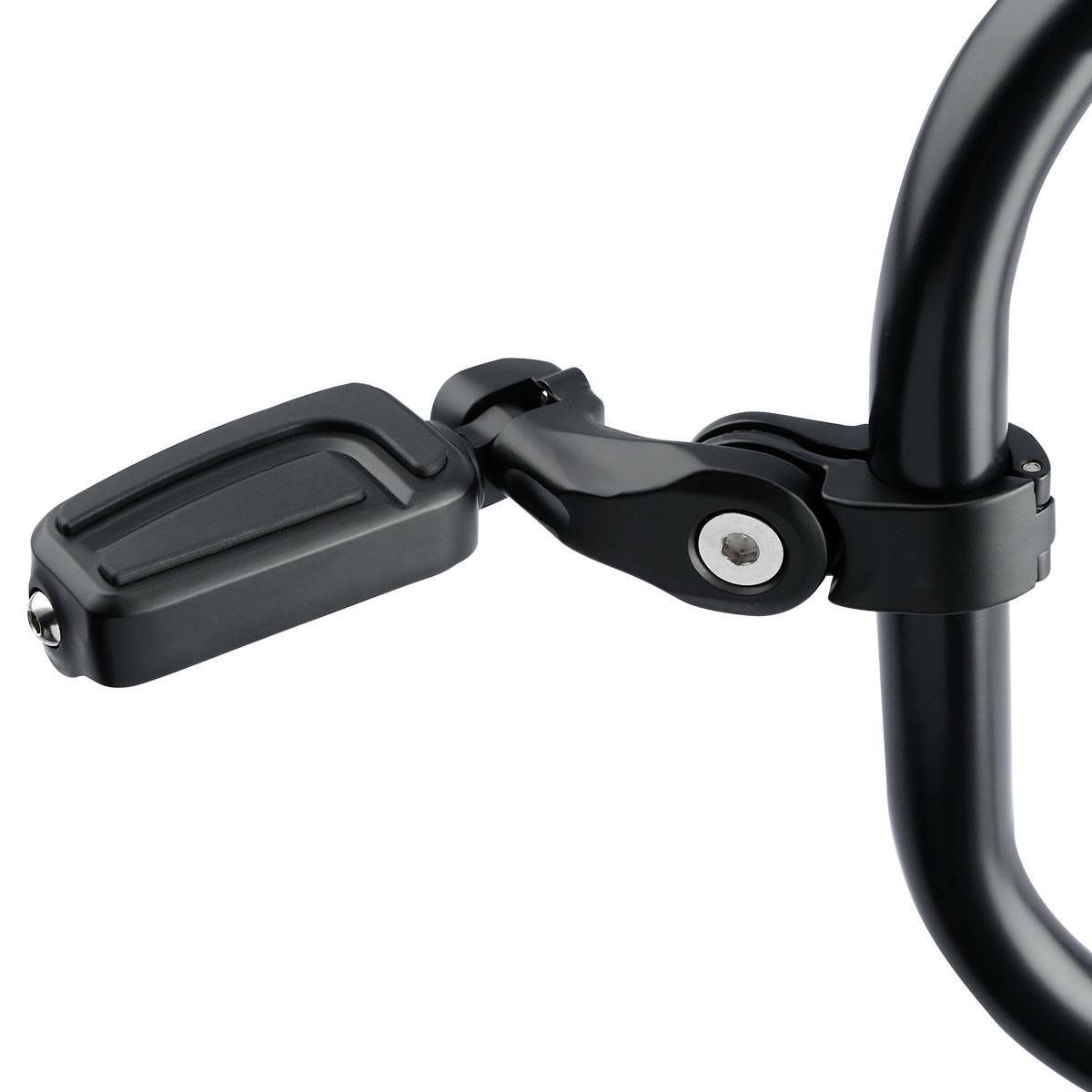 Matte Black Footpegs Footrest Pedal Peg 1.25'' Short Angled Mounting Bracket Kit