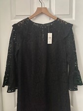 NWT Ann Taylor black lace bell sleeve dress sz 6