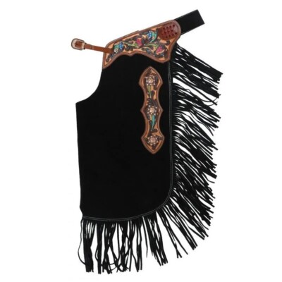 Western Genuine Leather Chinks Horse Riding Ranchers Cowboy Riding Gear ...