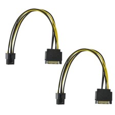 Video Card GPU Power Supply Cable 8.6inch 22cm 2 Packs SATA 15 Pin to 6 Pin