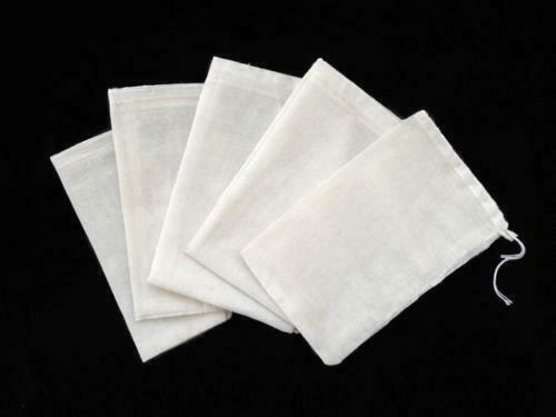 100 Mini Cotton Muslin Drawstring Bags Bath Soap Herbs - Picture 2 of 6