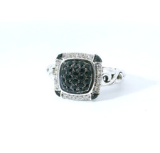 Silver Ring w/ Black Sapphire  Dia.