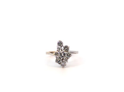 Ladies' ring with brilliant diamonds, brilliant ring, white gold 750 18 KT, size 50