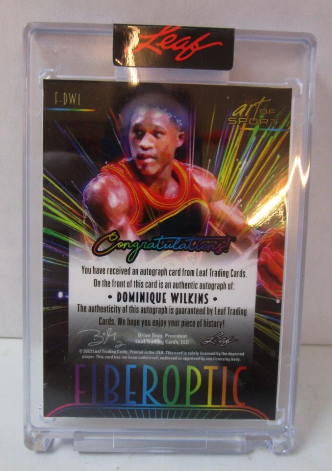 Dominique Wilkins 2023 Leaf Art of Sport Fiberoptic 13/30 Auto F-DW1 - Image 2 of 4