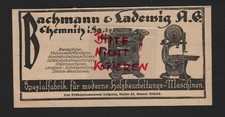 CHEMNITZ, Werbung 1922, Bachmann & Ladewig AG Spezialfabrik für Holzbearbeitungs