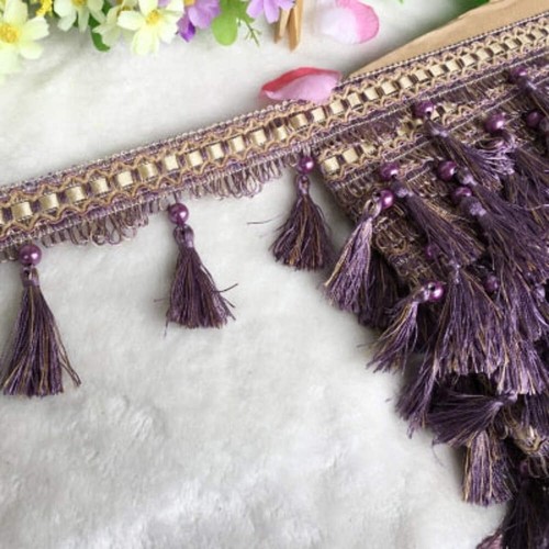 12 YARDS / 16 COLORS / MARI Beaded Ball Tassel Fringe Trim / Drapery, Upholstery - Picture 17 of 20
