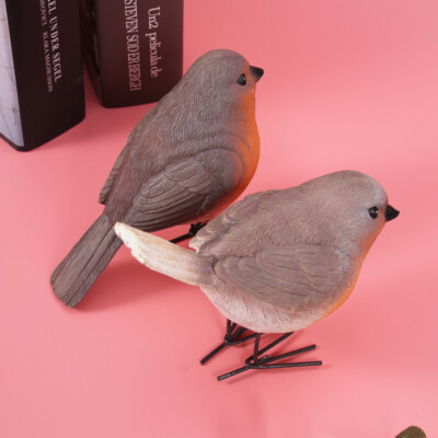 2pcs Bird Model Resin Bird Models Collection vendu Yard Ornaments Resin Bird Statue