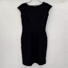 Quince Women's Black Ultra-Stretch Ponte Cap Sleeve Dress sz XS NWOT Career Mini