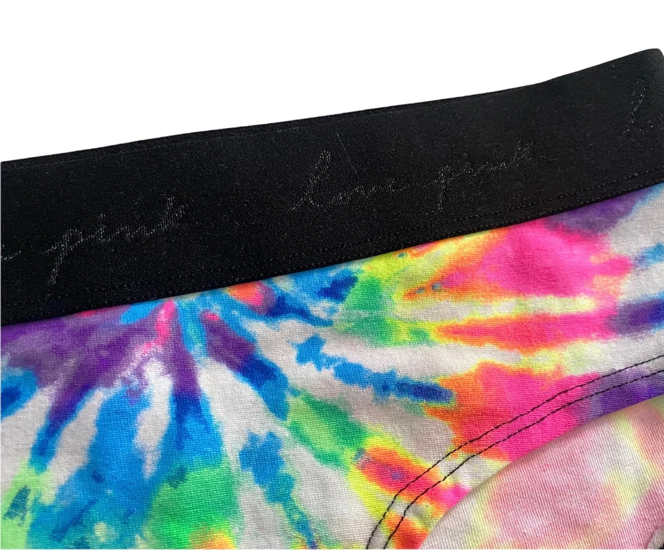 ROSA Victoria's Secret Hipster Panty Nuevo con Etiquetas Mezcla de Algodón Tie Dye Love Logo Banda M Foto 2 de 3