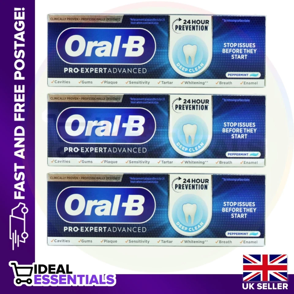Oral-B Pro-Expert Advanced Deep Cleaning Toothpaste- Peppermint- (3 pack X 75ml)