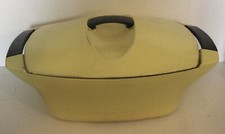 COCOTTE EN FONTE ÉMAILLÉE JAUNE NOIR 4.5 DESIGNER RAYMOND LOEWY 1950/60 VINTAGE