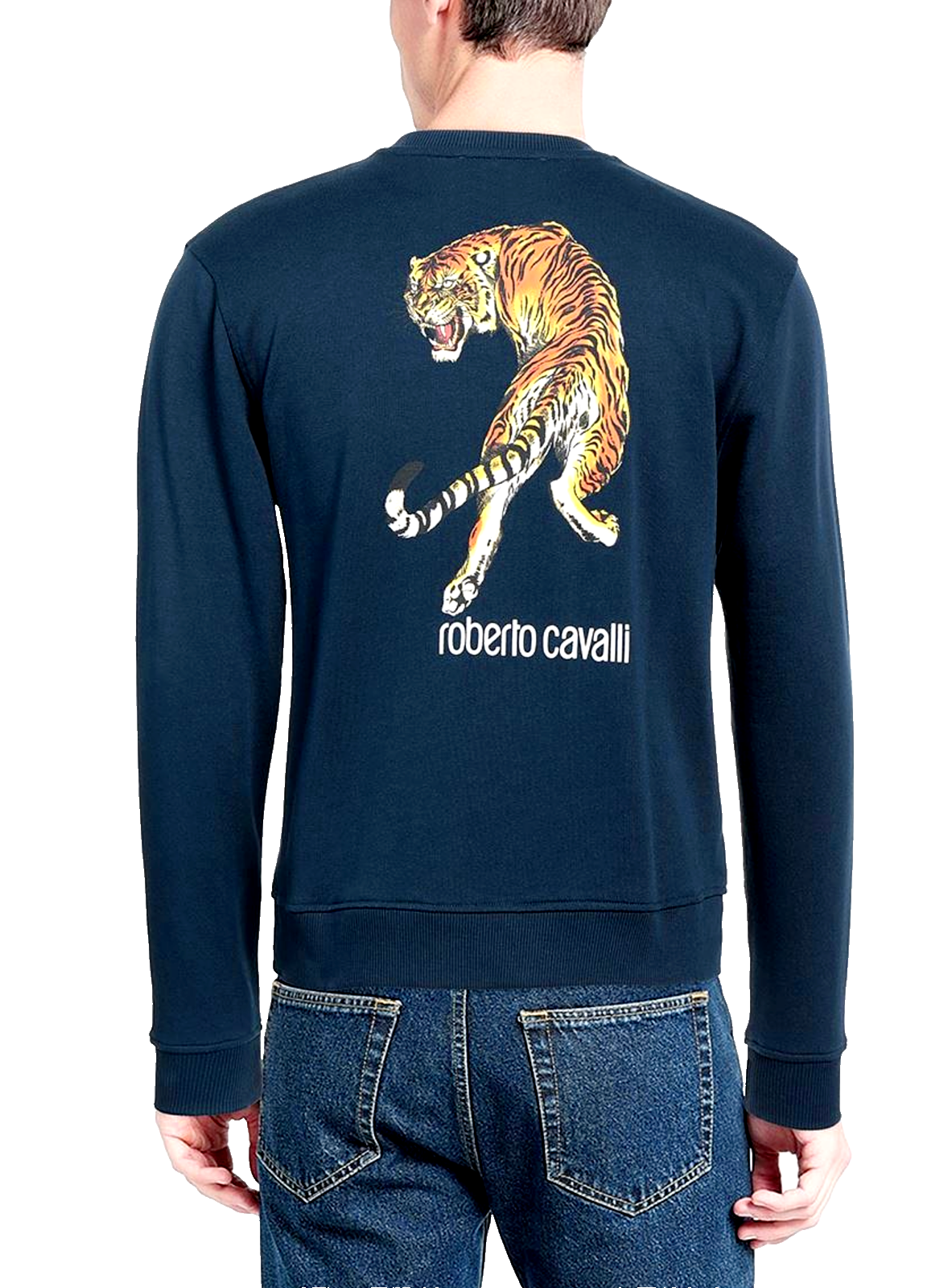 ROBERTO CAVALLI FIRENZE TIGER SWEAT SWEATER SWEATSHIRT JUMPER PULLOVER PULLI L