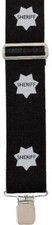 Black Sheriff Elasticized Fabric Suspenders Adjustable