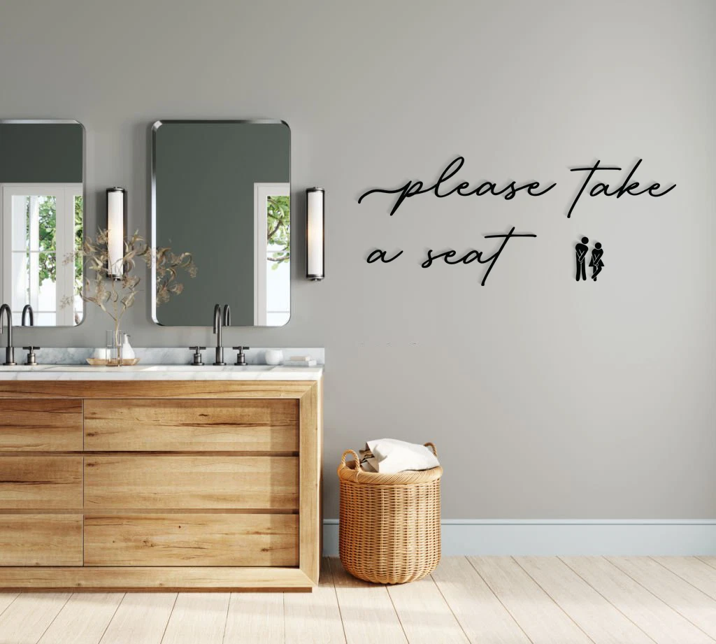 Bathroom metal wall art deals