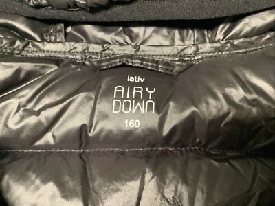 Lativ Airy Down Youth 160 Black Puffer Hooded Jacket Mint | eBay