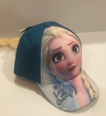 Disney Frozen II Elsa Ponytail Braid Baseball Cap Hat Lead With Courage 