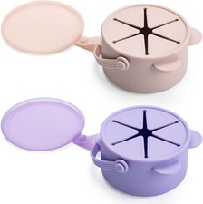Silicone No Spill Snack Cups for Toddlers Portable Baby Snack Containers