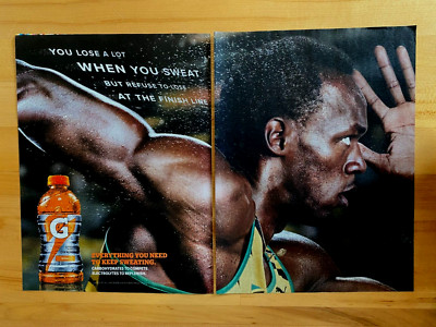 2015 Print Ad Gatorade Usain Bolt 16''x10-1/2''