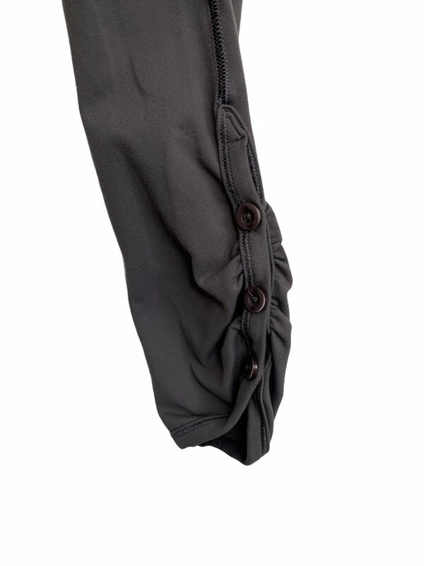 alo-yoga yoga capri mid rise stretch buttoned ruched hem leggings