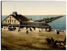 Angleterre. Herne Bay. The pier Vintage photochrom by P.Z, Photochrom Zurich p