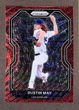 2021 Panini Prizm Baseball #205 Dustin May Tier III Red Wave Prizm SP #/99