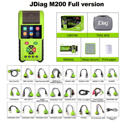 JDiag M200 Motorcycle Diagnostic OBD2 Scanner Motoscan Fault Code Reader tools
