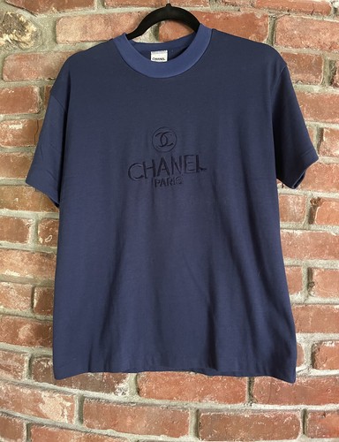 Vintage Chanel T Shirt Top Embroidered 