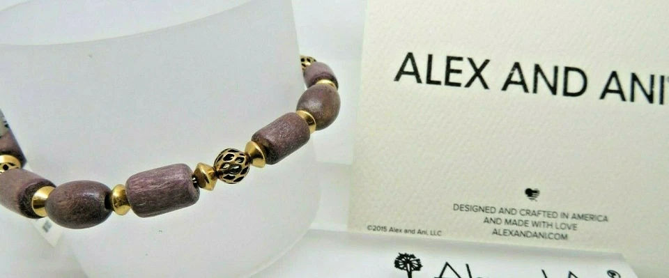 Alex and Ani Woodland Hush Envoltura Madera de Ébano Cuentas Pulsera Envoltura Nueva - Sin etiqueta Foto 2 de 3