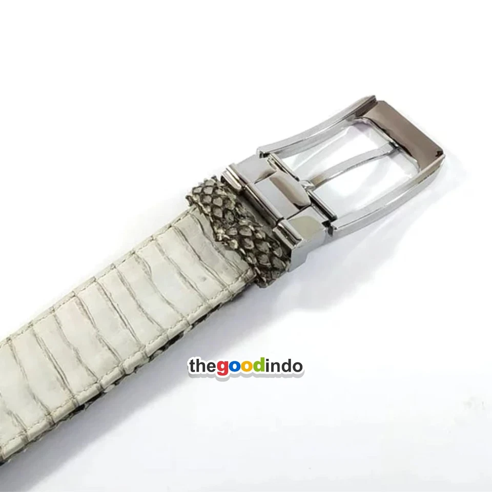 Cinturón de cuero genuino natural Pyth0n piel de serpiente para hombre 47 pulgadas Foto 4 de 4