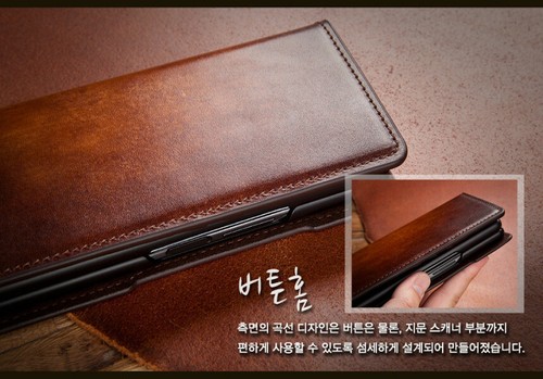 Andantannerie Korea Premium Handmade Leather Cover Case Samsung Galaxy Z FOLD 2 - Picture 8 of 12