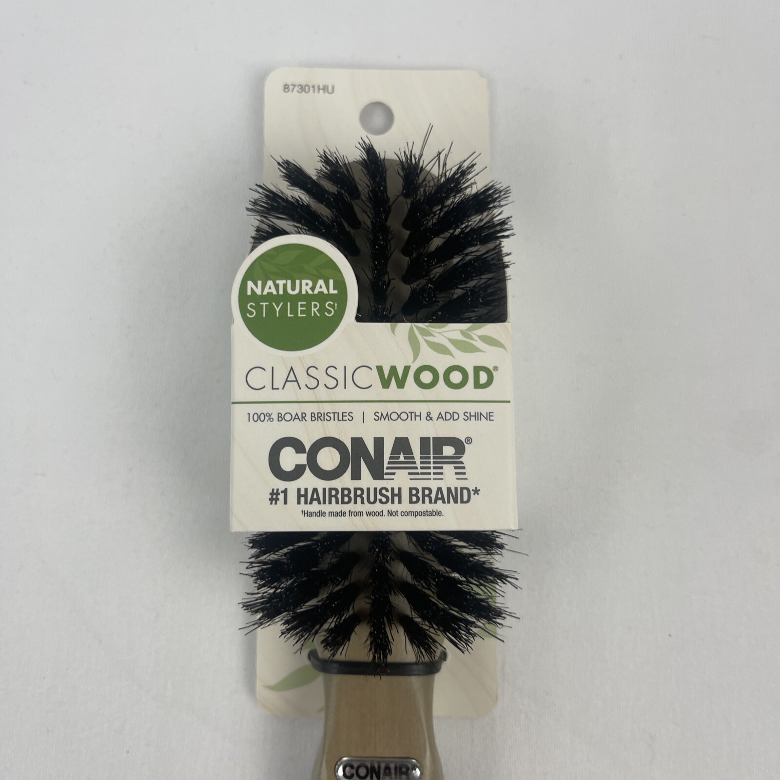 Conair Classic Wood Boar Bristles Brush Smooth & Add Shine 87301HU LOT OF 2 eBay