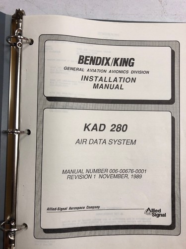 Bendix/King KAD 280 Air Data System Install/Maintenance Manual1989 Original - 第 1/12 張圖片