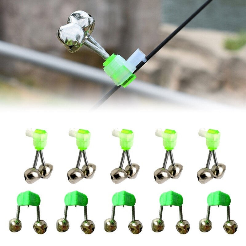 Fishing Pole Bells 10pcs Outdoor Green Ring Night Fishing