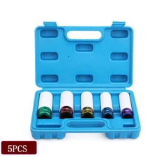 VLAND5Pcs/Set Lug Nut Socket Impact Socket Thin Wall Socket Wheel Protector 1/2"