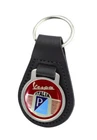 Vespa Italia Quality Black Leather Round Keyring