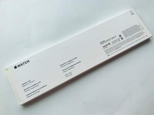 NEW in Box Original Apple Watch Leather Link 49mm 44mm 45MM 46MM Saddle Brown SM - Picture 6 of 8