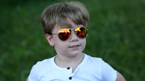 Childrens Kids Silver with Burnt Orange Lenses Classic Style Pilot Sunglasses UV - Picture 6 of 12