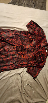 street culture button up shirt vintage men's large 100% polyester clubbing/rave