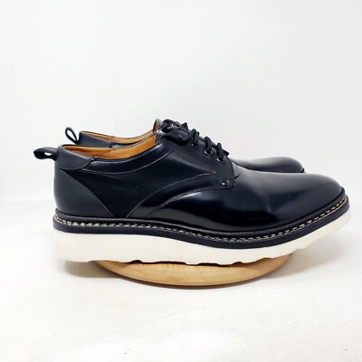 OAMC Mara Shoe Mens 12 Black Bull Leather Mesh Lace Up Low Chunky Vibram Oxford