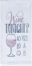 KAY DEE DESIGNS "Wine Tonight?" A8590 Kitchen Flour Sack Towel~17.5"x28″Cotton