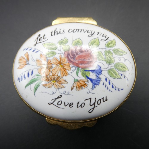 Crummles Enamel Pill Trinket Box Let This Convey My Love To You Excellent