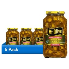 6 pack Mt. Olive Deli Style Jalapeno Pepper Slices 32 fl oz jar
